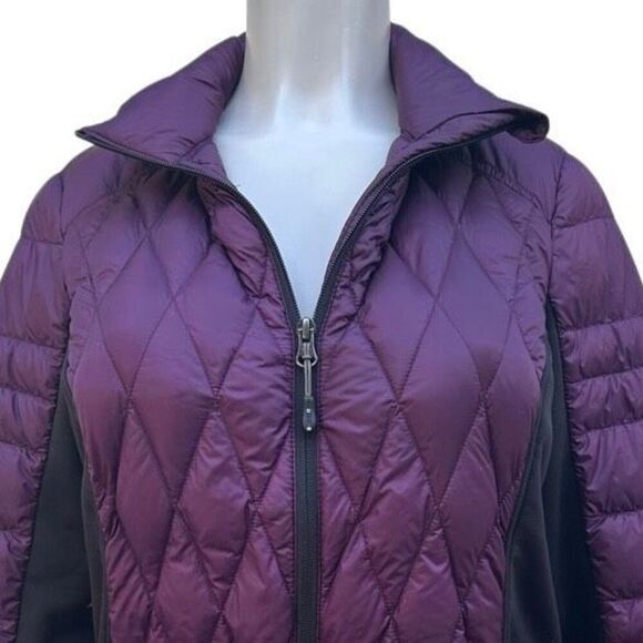 32 Degrees Heat Down Puffer Jacket Medium Purple Colorblock Quilted Full-zip - Picture 2 of 16